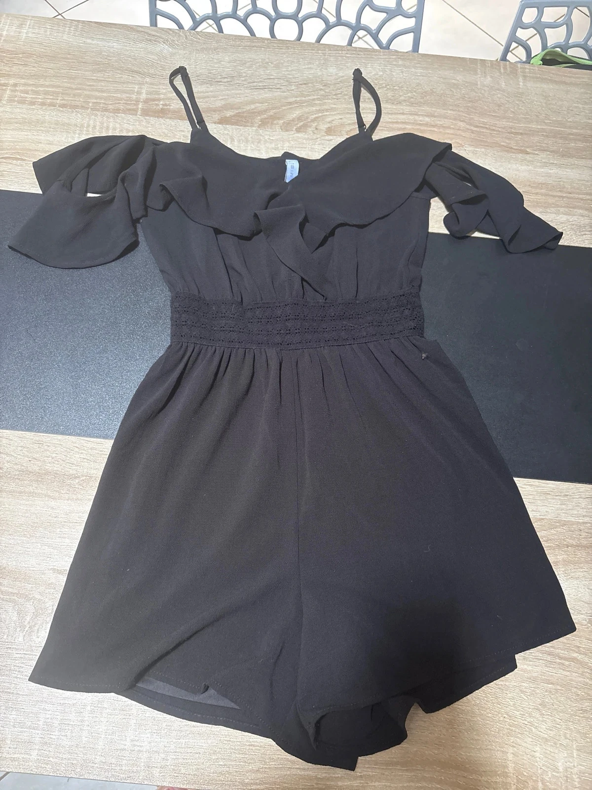 Combi, short, épaule dénudée, taille 36
